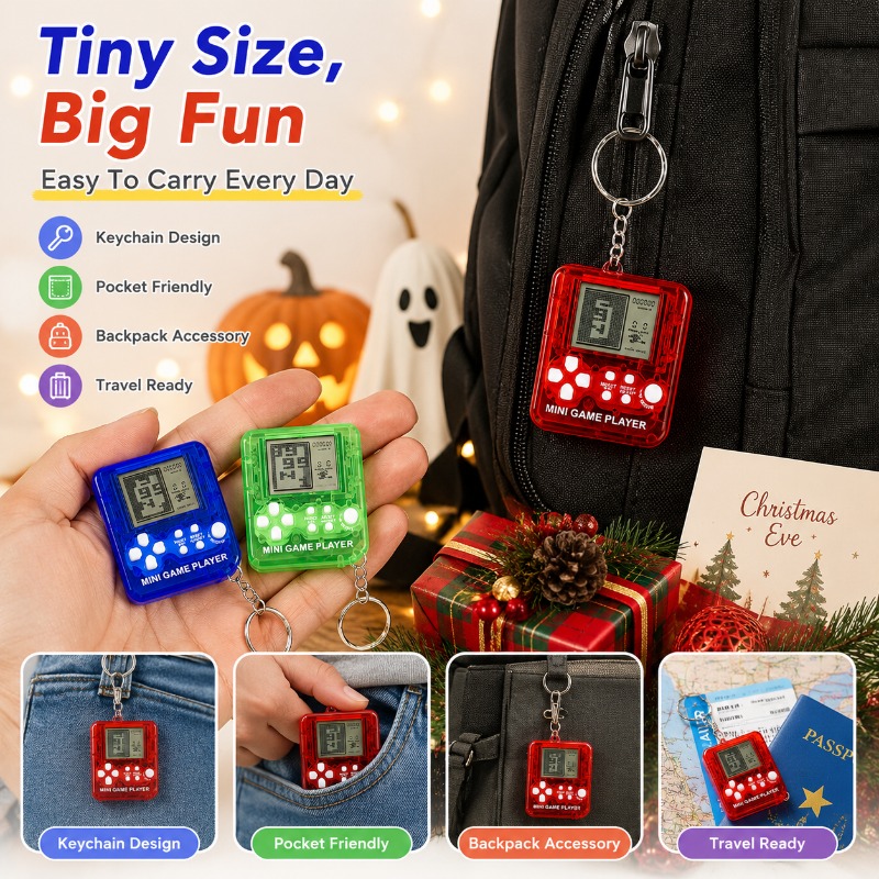 Mini Tetris Game Console Keych - Gaming Console Keychain 评论和价格