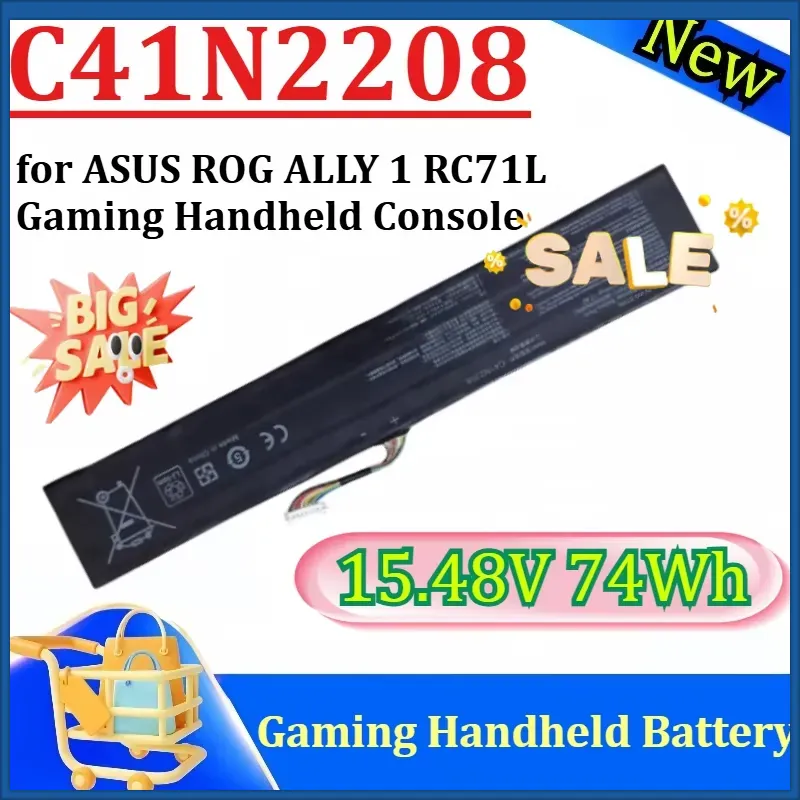 New C41N2208 15.48V 74Wh High  - Gaming Console Rog Ally 评论和价格
